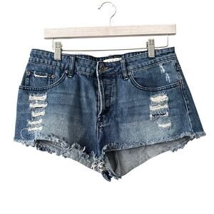 Roxy Cutoff Button Down Denim Shorts - 30
